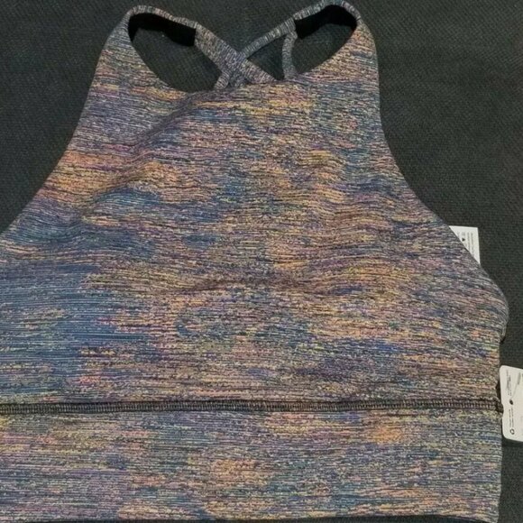 Lululuemon Energy Bra High Neck Long Line Sz4 Spectral Fusion Jacquard BNWT! - Picture 4 of 8